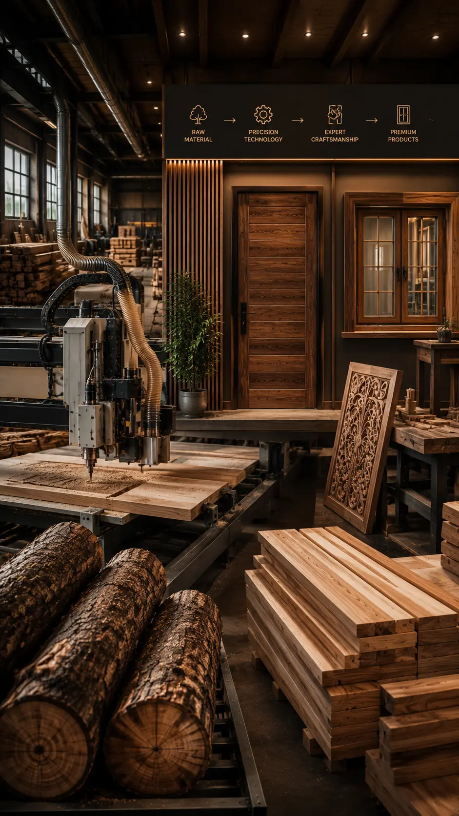 Premium wood framework architectural mockup